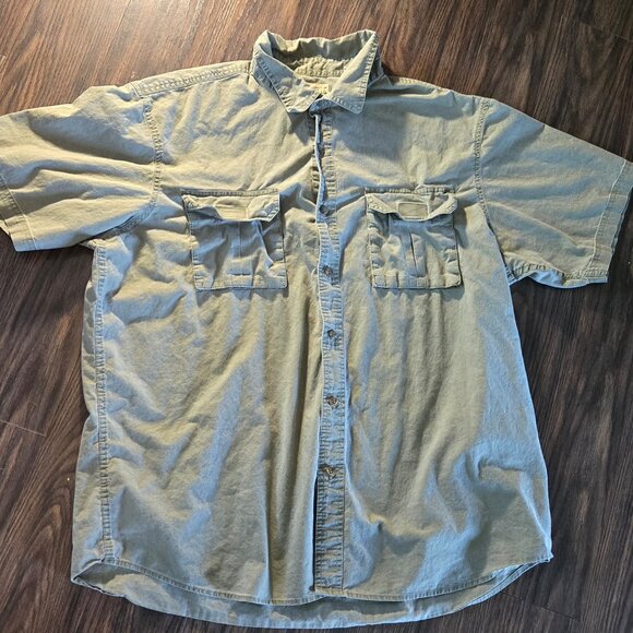 RED HEAD Men's 100% Cotton Olive Green Short-Sleeved Shirt SIZE 2X - Picture 1 of 7